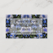 Elegant zilveren blauw wit elegante retro bloemen informatiekaartje (Voorkant)