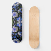 Elegant zilveren blauw wit elegante retro bloemen persoonlijk skateboard (Voorkant)