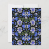 Elegant zilveren blauw wit elegante retro bloemen save the date (Achterkant)
