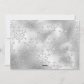 Elegant zilveren blauwe sneeuwvlokken, aangepaste  feestdagenkaart (Achterkant)