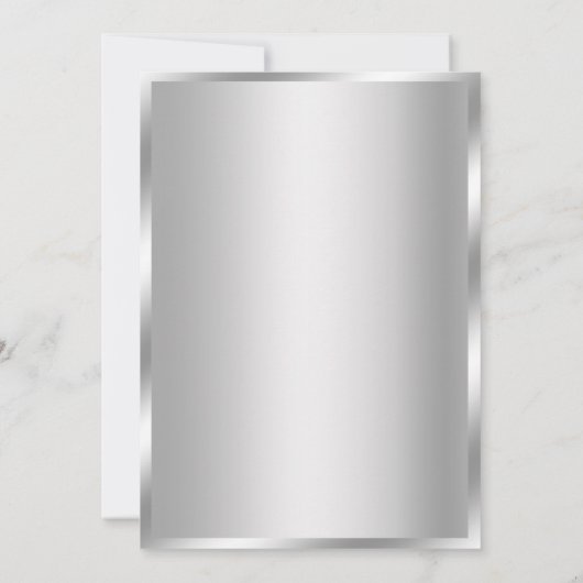 Elegant zilveren bloei afstudeerfeest kaart (Achterkant)