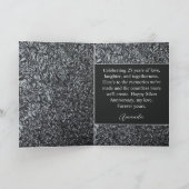 Elegant Zilveren Bloemen Man 25e Jubileum Kaart (Binnen)