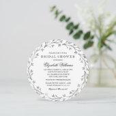 Elegant Zilveren Bloemenkrans Vrijgezellenfeest Ui Kaart (Staand voorkant)