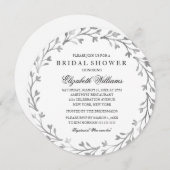 Elegant Zilveren Bloemenkrans Vrijgezellenfeest Ui Kaart (Voorkant / Achterkant)