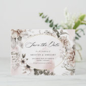 elegant zilveren bloesfoto, behalve de datum kaart (Staand voorkant)