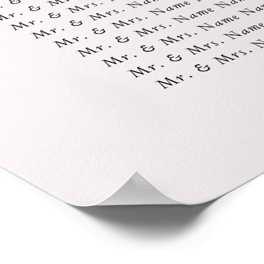 Elegant zilveren blos bloemig zitplaatsenbord poster (Hoek)