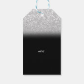 Elegant zilveren bokeh zwart bedankje cadeaulabel (Achterkant)