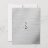 Elegant zilveren bosgroene glitter druipt bruiloft kaart (Achterkant)