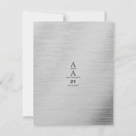 Elegant zilveren bosgroene glitter druipt bruiloft kaart (Achterkant)