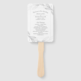 Elegant zilveren botanische bladeren bruiloft prog handwaaier