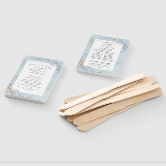 Elegant zilveren botanische bladeren bruiloft prog handwaaier (Niet-gemonteerd)