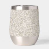 Elegant zilveren bronzen glitter monogram (Achterkant)