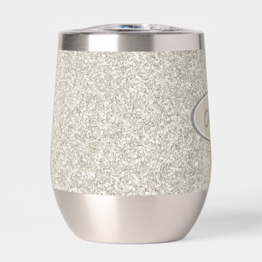 Elegant zilveren bronzen glitter monogram (Voorkant)