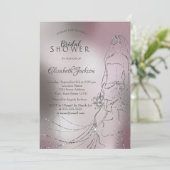 Elegant zilveren bruid Metallic Vrijgezellenfeest Kaart (Staand voorkant)