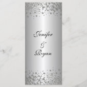 Elegant zilveren bruiloft Menu (Achterkant)