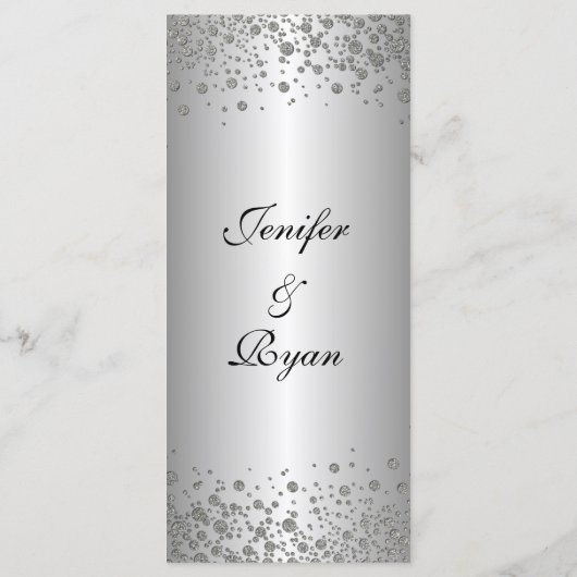 Elegant zilveren bruiloft Menu (Achterkant)