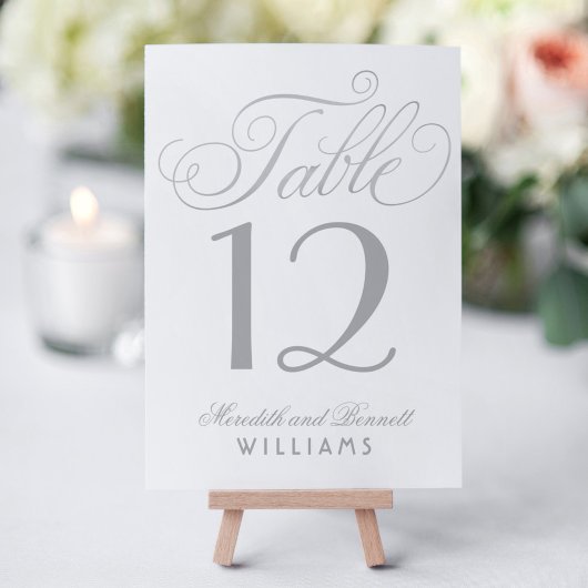 Elegant Zilveren Calligrafie Schrift Monogram Kaart