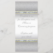 Elegant zilveren damast en roze roze roze roze mon programmakaart (Achterkant)