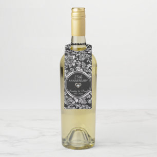 Elegant zilveren damast flessenhanger