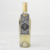 Elegant zilveren damast flessenhanger (Op fles)