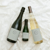 Elegant Zilveren Deco Krans Initiaal Wijn Etiket