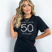 Elegant Zilveren Diamanten 50e Verjaardag T-shirt