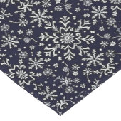 Elegant zilveren en blauwe sneeuwvlokken patroon korte tafelloper (Hoek)