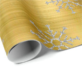 Elegant zilveren feestdagen met kerstsneeuwvlokken cadeaupapier (Rol Hoek)