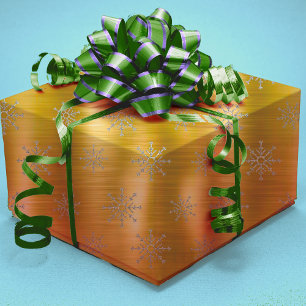 Elegant zilveren feestdagen met kerstsneeuwvlokken cadeaupapier