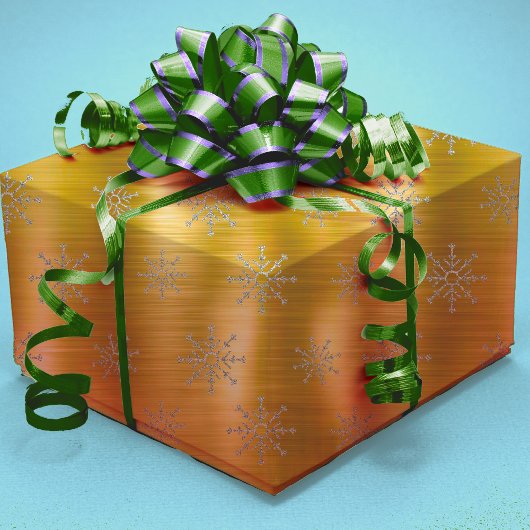 Elegant zilveren feestdagen met kerstsneeuwvlokken cadeaupapier