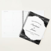 Elegant zilveren folie zwart agaat foto bruiloft planner (Display)