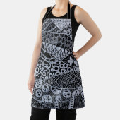 Elegant zilveren geometrisch Abstract tribaal patr Schort (Insitu)