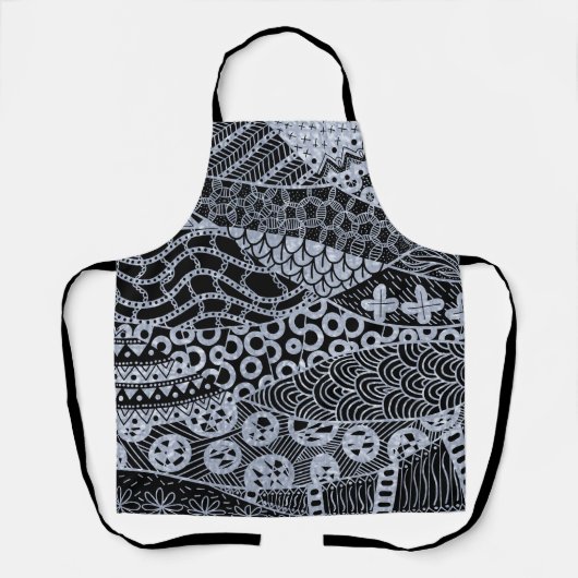 Elegant zilveren geometrisch Abstract tribaal patr Schort (Voorkant)