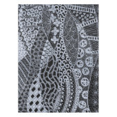 Elegant zilveren geometrisch Abstract tribaal patr Tafelkleed (Voorkant)