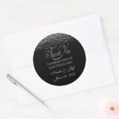 Elegant zilveren glitter Confetti bruiloft Ronde Sticker (Envelop)