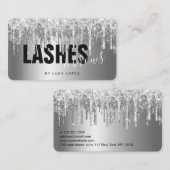 Elegant zilveren glitter drijft zweetjes en bouten visitekaartje (Voorkant / Achterkant)