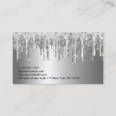Elegant zilveren glitter druppelt zweetjes en bout visitekaartje (Achterkant)