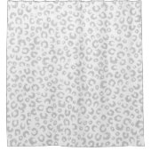 Elegant zilveren glitter luipaard patroon douchegordijn (Voorkant)