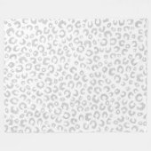 Elegant zilveren glitter luipaard patroon fleece deken (Voorkant (Horizontaal))