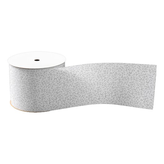 Elegant zilveren glitter luipaard patroon grosgrain lint (Spoel)