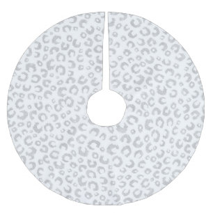 Elegant zilveren glitter luipaard patroon kerstboom rok