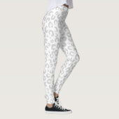 Elegant zilveren glitter luipaard patroon leggings (Rechts)