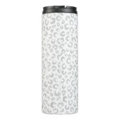 Elegant zilveren glitter luipaard patroon thermosbeker (Achterkant)