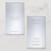 Elegant zilveren glitter modern eenvoudig professi visitekaartje (Voorkant / Achterkant)