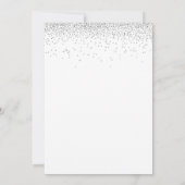 Elegant zilveren glitter rand script bruiloft kaart (Achterkant)