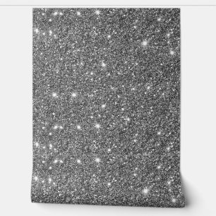 Elegant Zilveren Glitter Sparkle Patroon Behang