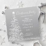 Elegant Zilveren Glitter Tree Kerstfeest Kaart<br><div class="desc">Elegant Kerstmis/Wedding/Dinner Party Uitnodiging sjabloon met mousserende Zilveren kerstboom. Druk uw vrienden met dit verfijnde en elegante uitnodigingsontwerp. Volledig aanpasbaar!</div>