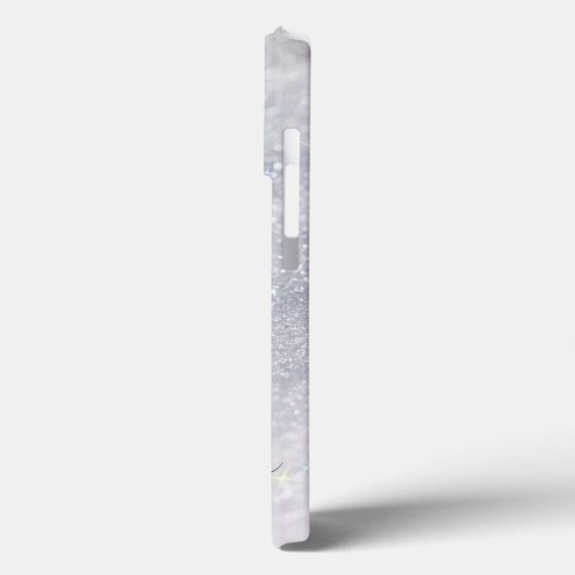 Elegant zilveren glitterscript | Aangepaste naam Case-Mate iPhone Case (Achterkant / Links)