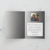 Elegant zilveren hart 25e bruiloft Jubileum Kaart (Binnen)