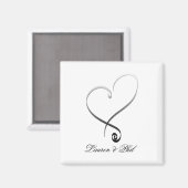 Elegant zilveren hart DIY Sjabloon Magneet (Voorkant / Achterkant)
